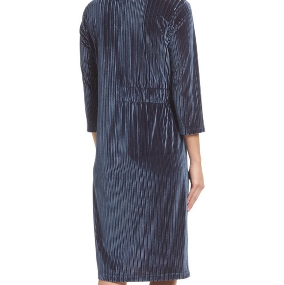 Velvet blue and plum dress - Picture 2 of 9